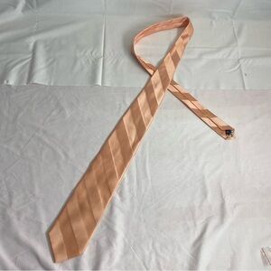 City of London Peach Satin Tie with Polka Dot Accent
